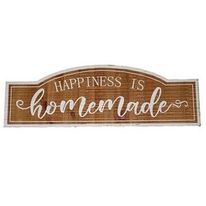 Old East Main Co Rustic Happiness is Homemade Wood Wall Sign Plaque Quote Decor